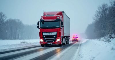 Policja apeluje do kierowców ciężarówek rozsądek zimą
